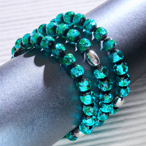 Astra verte | Argent sterling 925 | Bracelet en verre solaire
